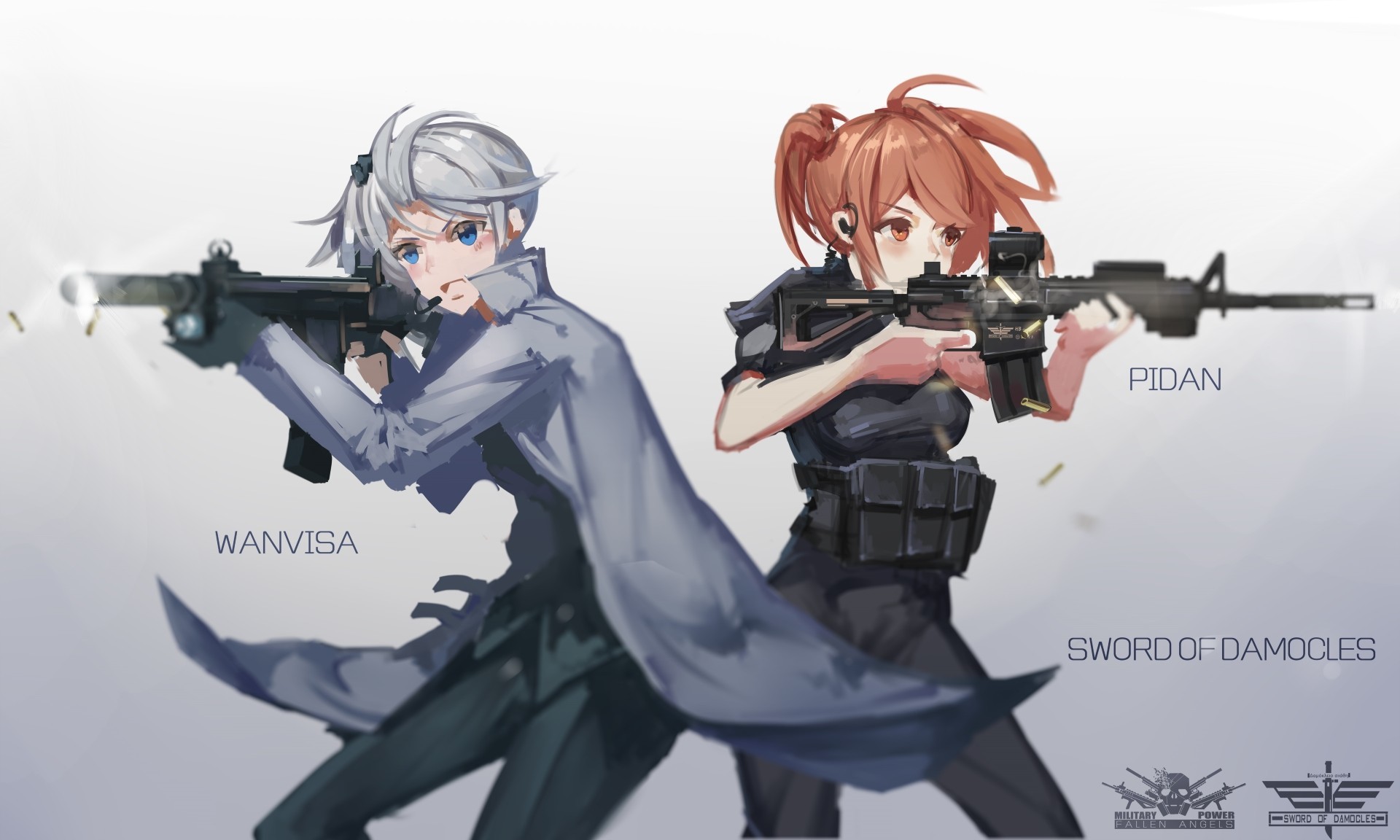 Anime Anime Anime Girls Gun Weapon - Anime Boy Gun White Hair - HD Wallpaper 