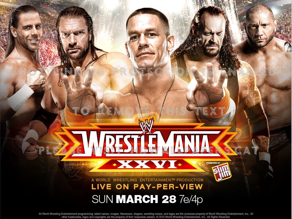 Wrestlemania 26 Wwe Sports John Cena Triple - Wrestlemania 26 Poster - HD Wallpaper 