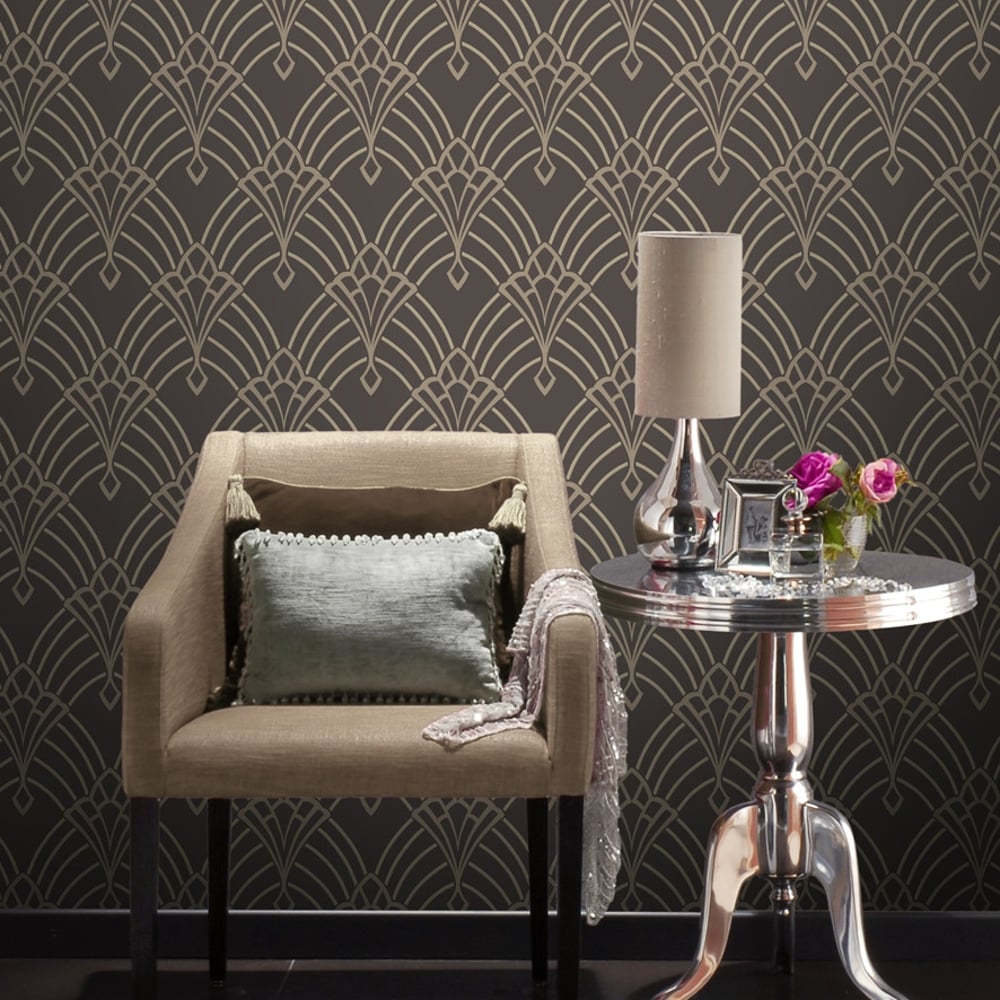 Art Deco Wallpaper Blue Room - HD Wallpaper 