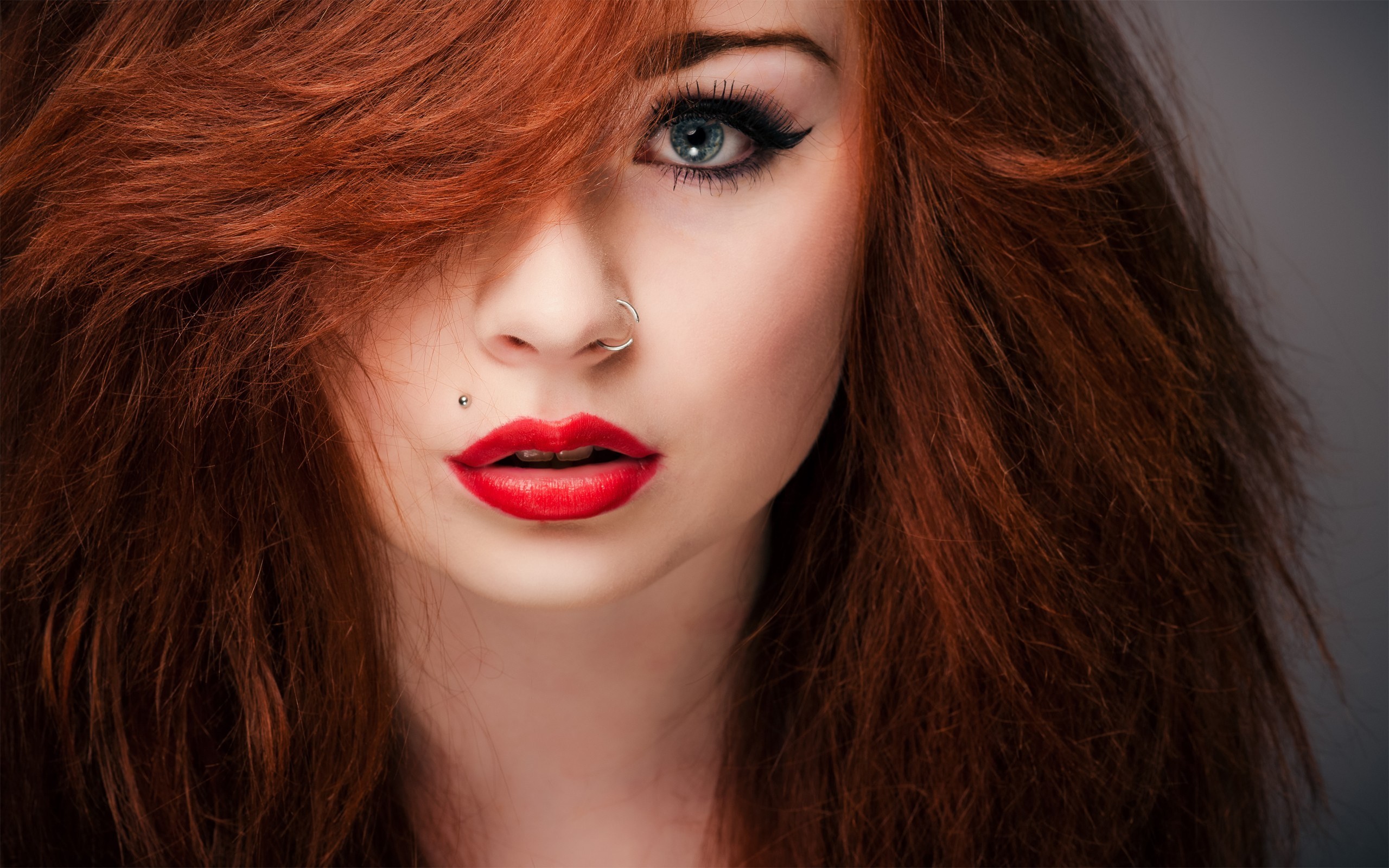 Redhead Red Lips Girl Fashion 
 Data Src Cool Red Lips - Red Lips Girl Hd - HD Wallpaper 