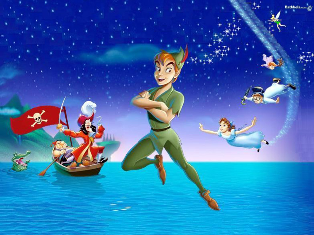 Pan Captain Disney Hook Movie Neverland Peter - Cartoon Neverland Peter Pan  - 1024x768 Wallpaper 