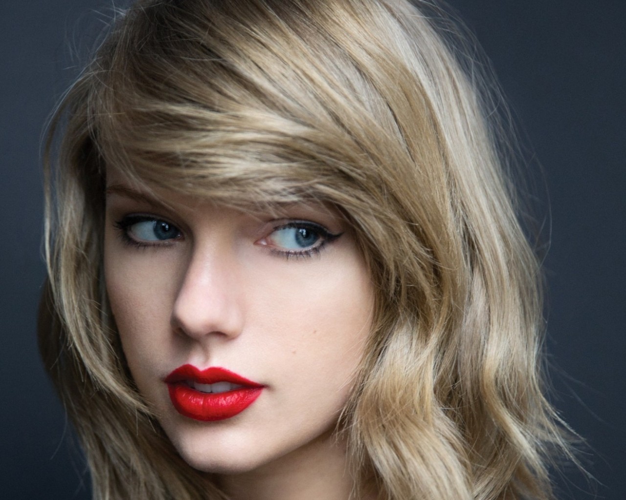 Taylor Swift, Face Portrait, Close-up, Red Lips - HD Wallpaper 