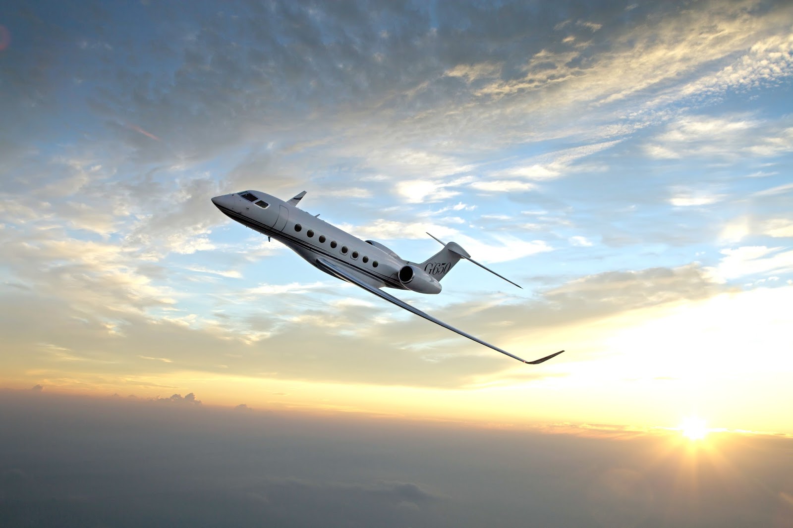 Gulfstream G650er Private Jet Sunset - Gulfstream G650er - HD Wallpaper 