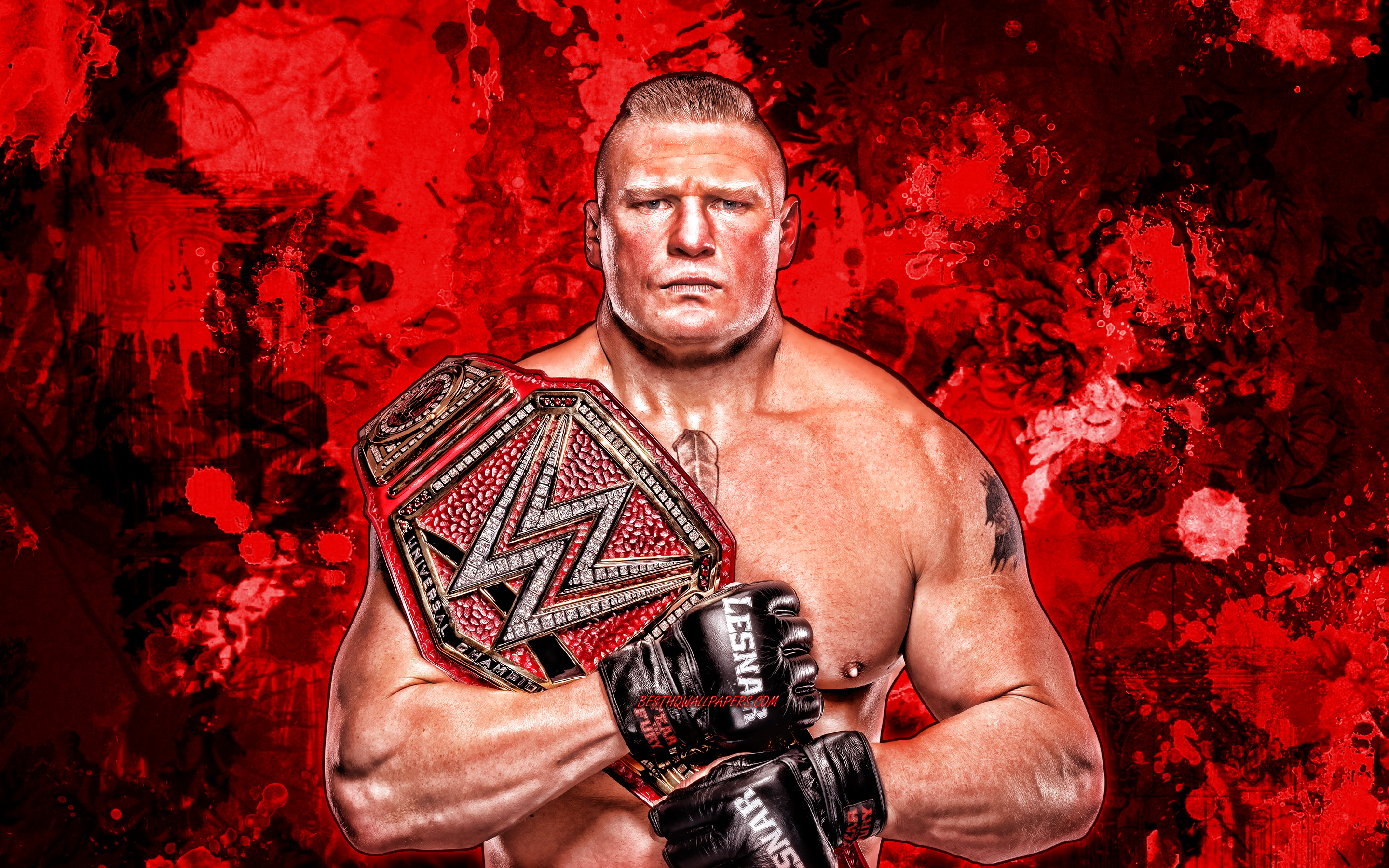 Brock Lesnar, Red Paint Splashes, Wwe, American Wrestlers, - Kawhi Leonard Toronto Raptors - HD Wallpaper 