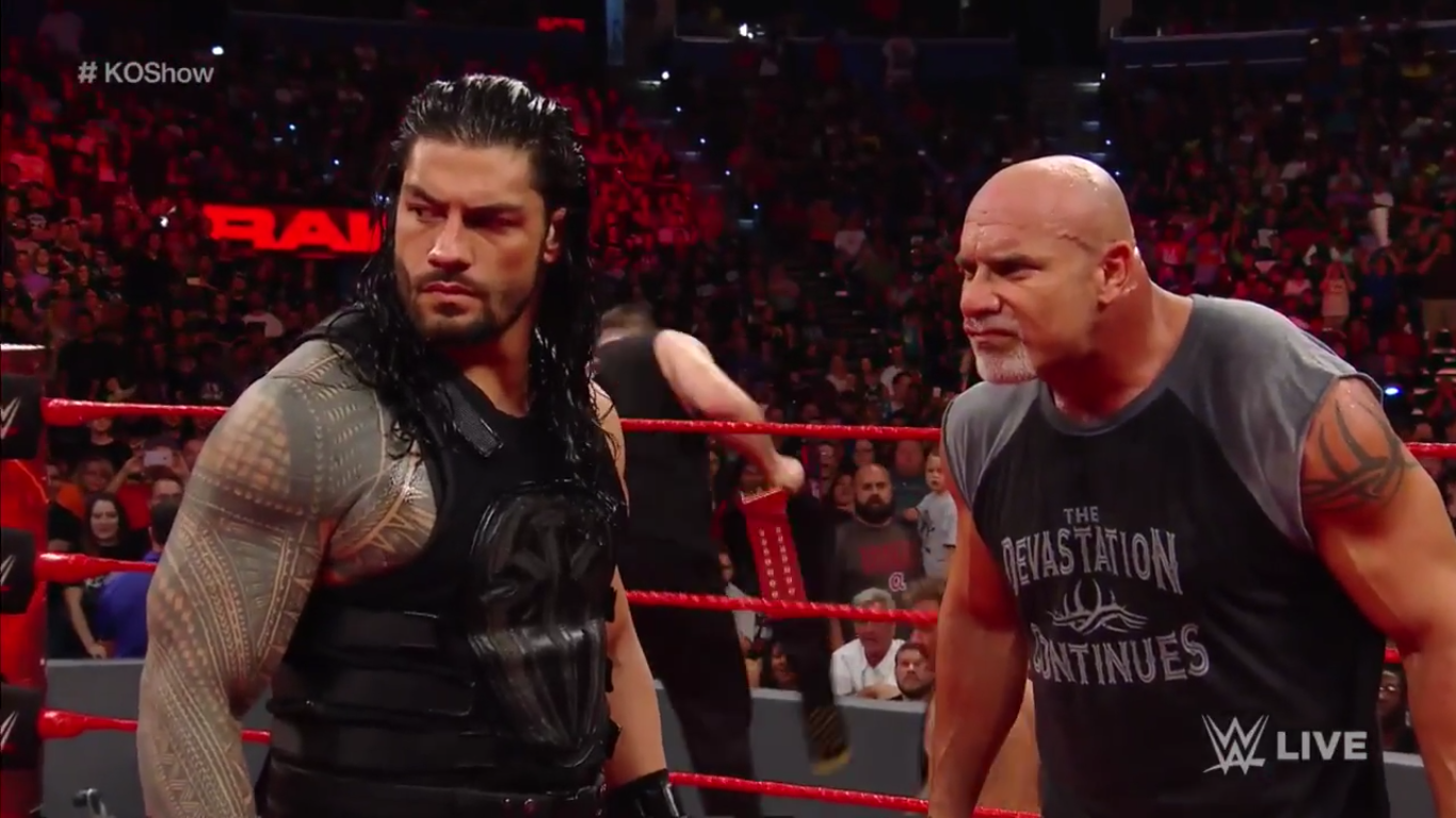 Roman Reigns And Goldberg - HD Wallpaper 