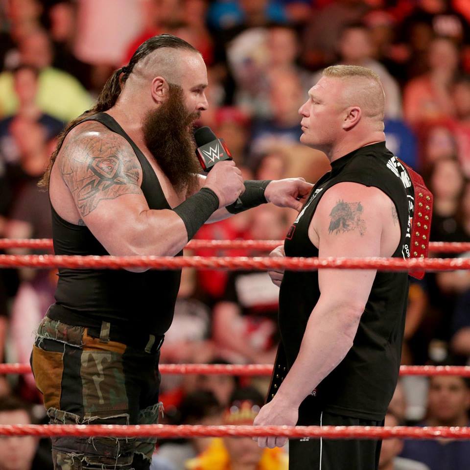 Braun Strowman Fight With Brock Lesnar Full Hd Wallpapers - Brock Lesnar Hits Braun Strowman - HD Wallpaper 