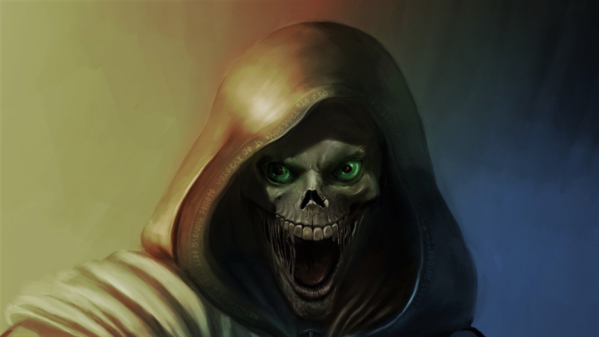 Grim Reaper Green Skull - HD Wallpaper 