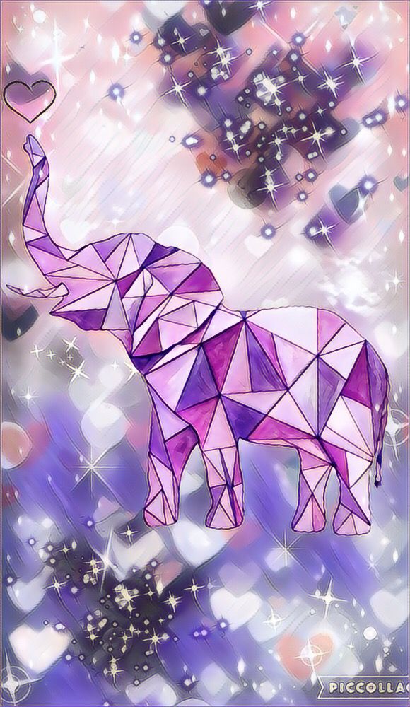 Purple Cute Elephant Background - HD Wallpaper 