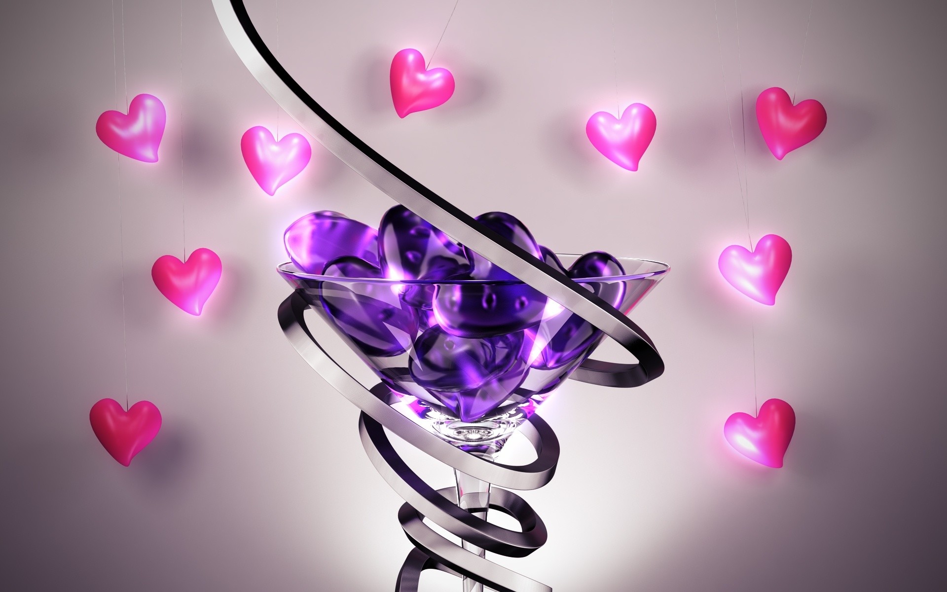 1920x1200, 
 Data Id 74584 
 Data Src /walls/full/d/8/1/74584 - 3d Images Of Love Hearts - HD Wallpaper 