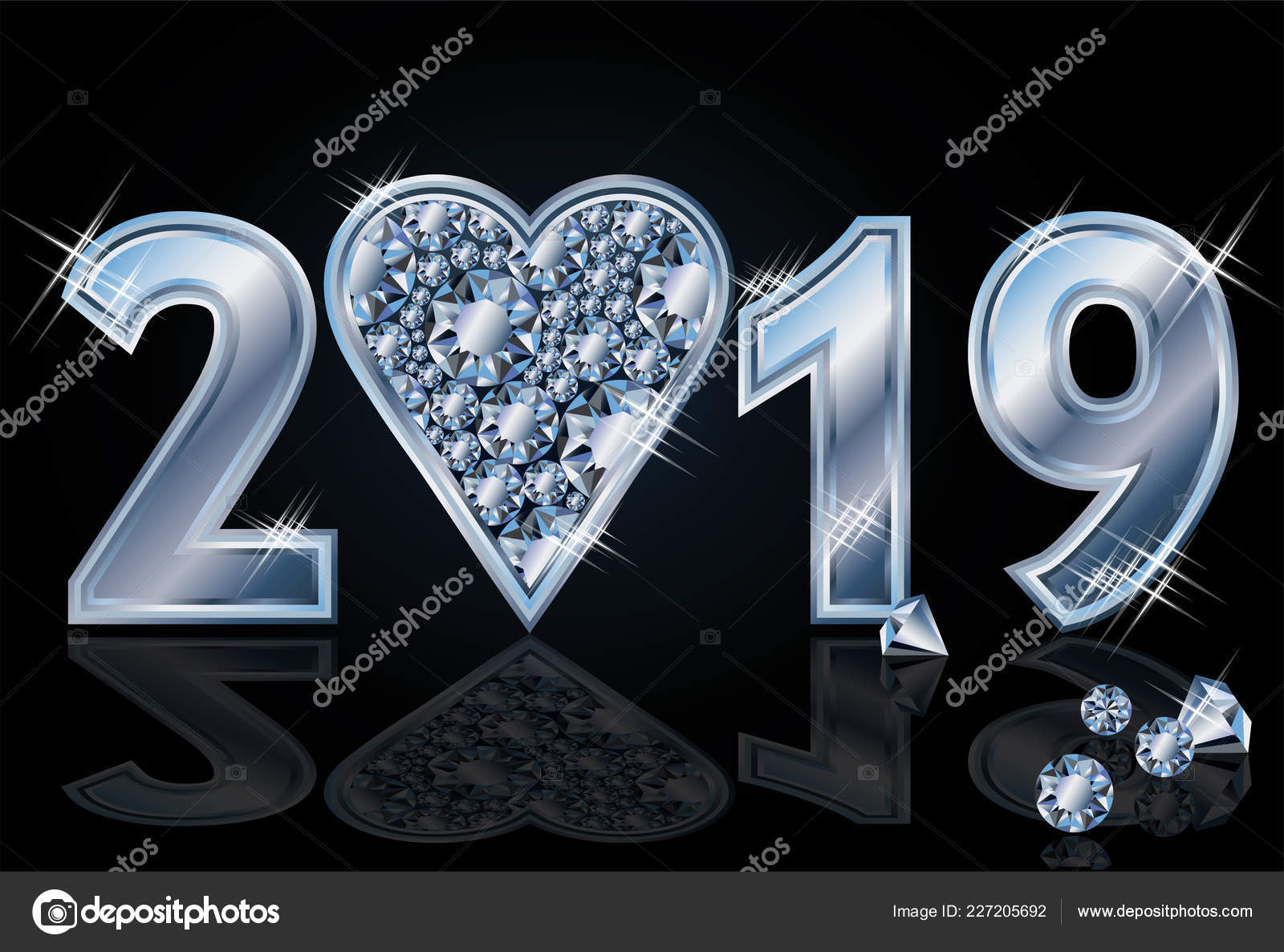 Happy New Year 2019 Diamond - HD Wallpaper 