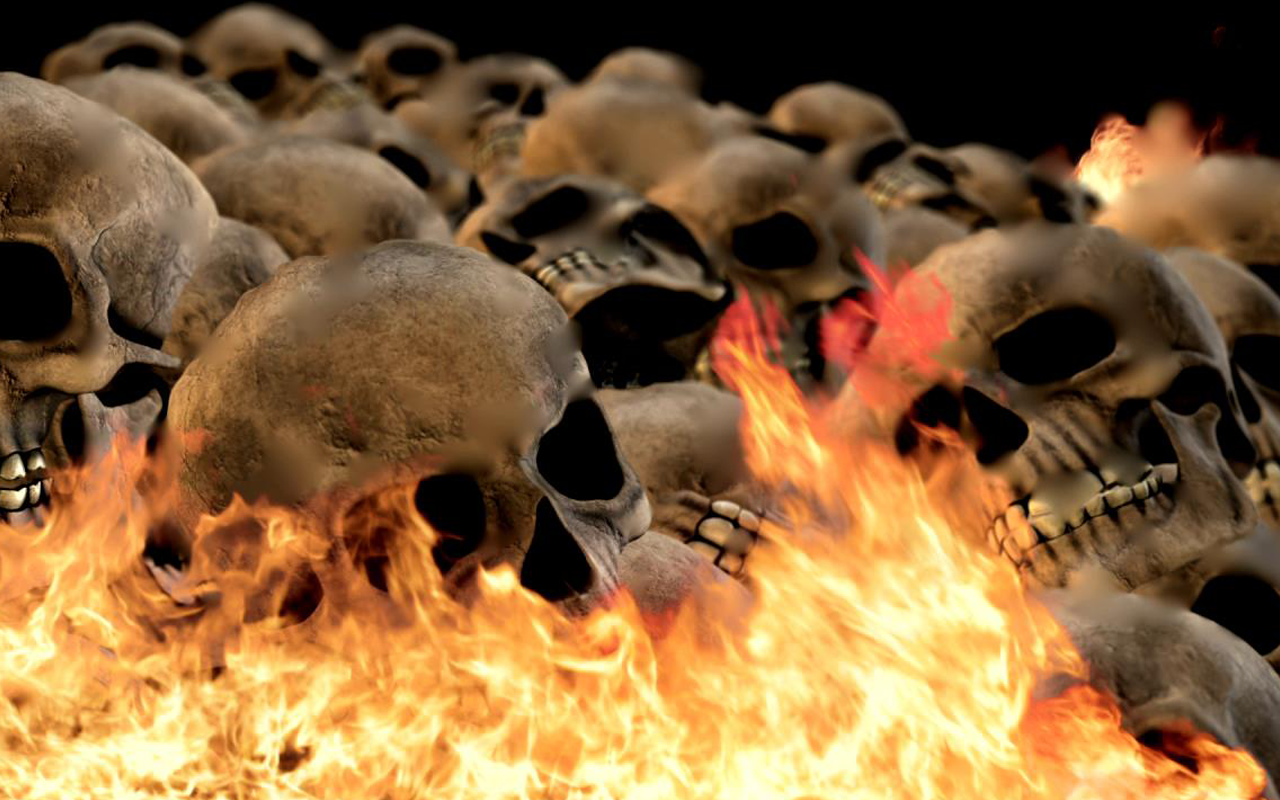 Burning Skulls - HD Wallpaper 