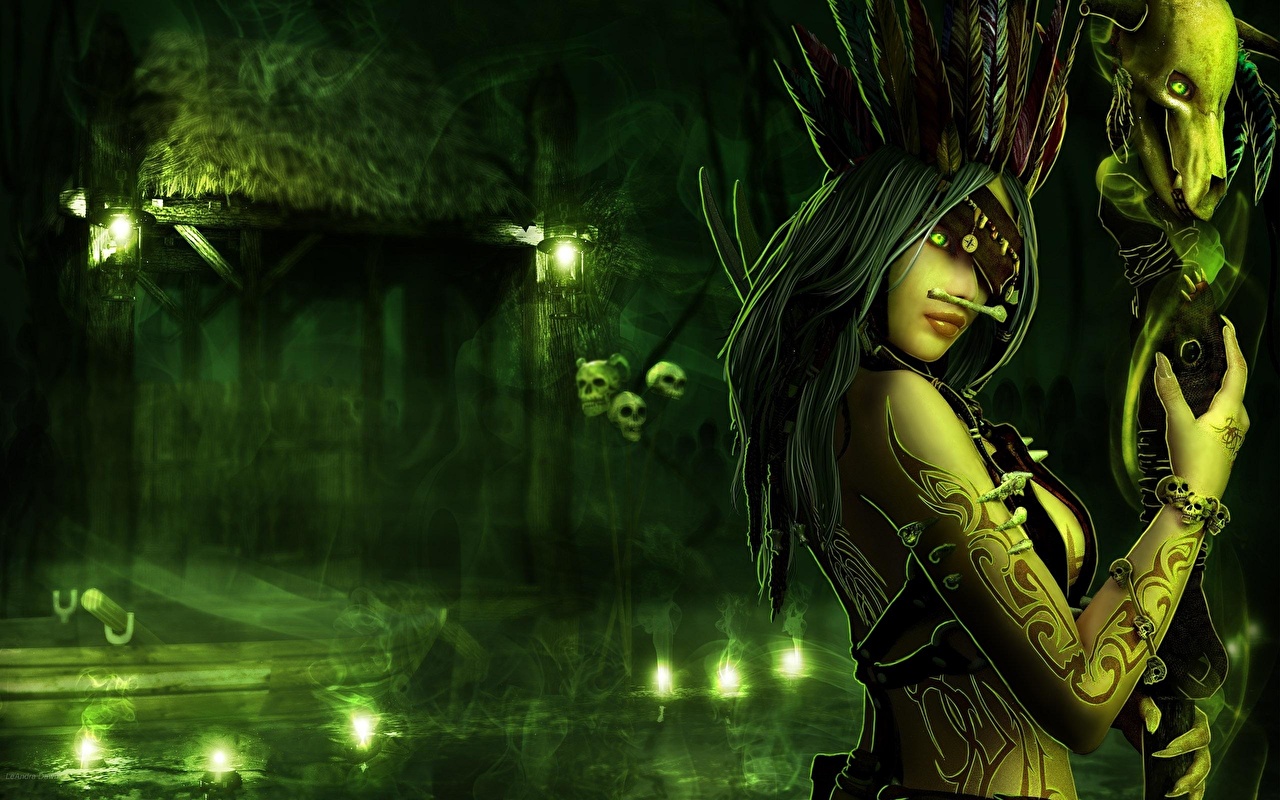 Green Witch Background - HD Wallpaper 
