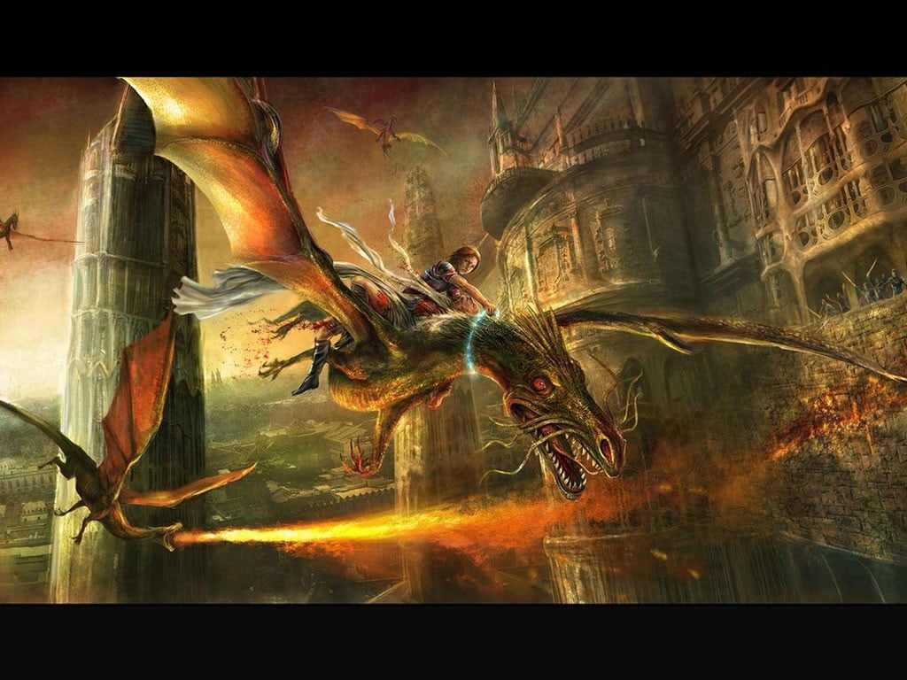 Fantasy Art Dragon Rider - HD Wallpaper 