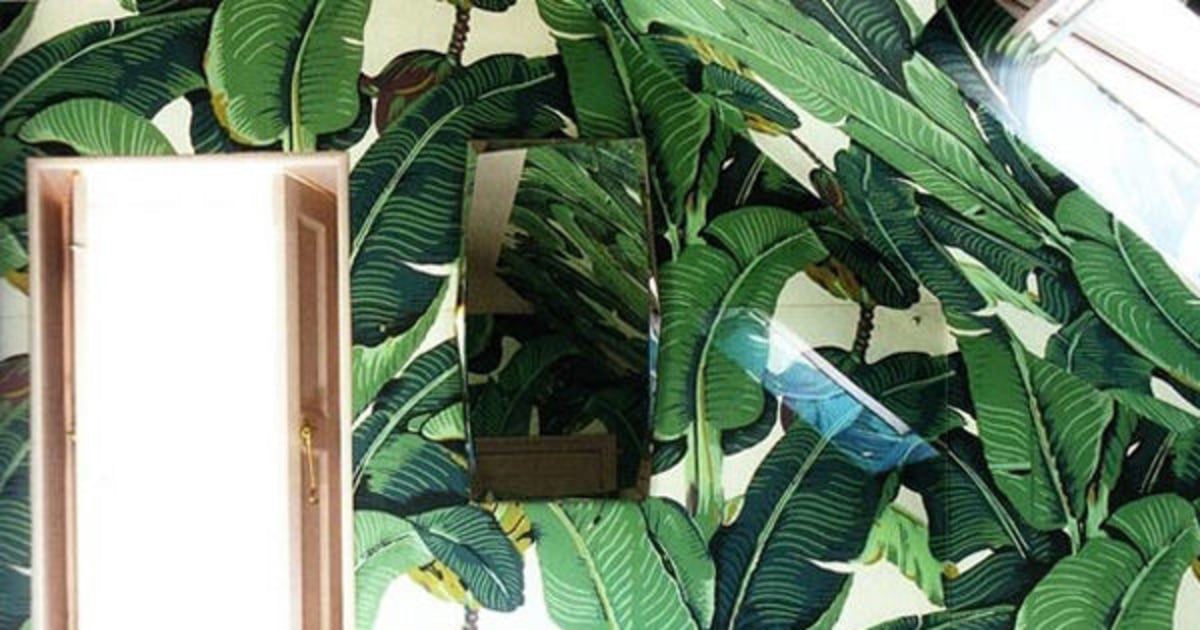 Black Bathroom Banana Leaf - HD Wallpaper 