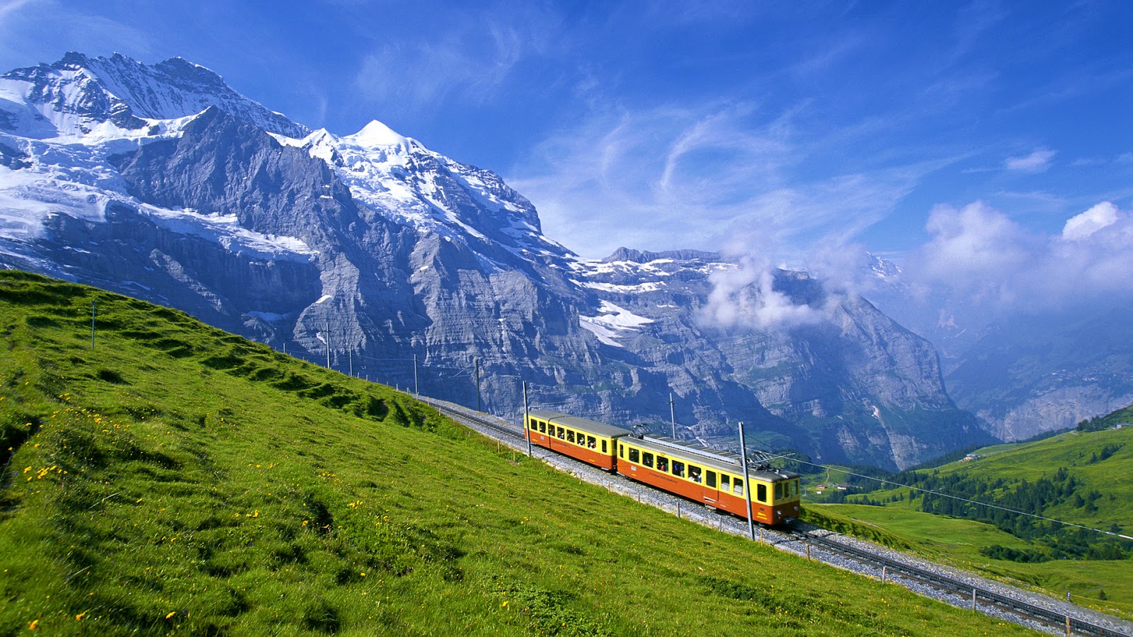 Train-wallpaper Nature Hd - Switzerland Beautiful Places - HD Wallpaper 
