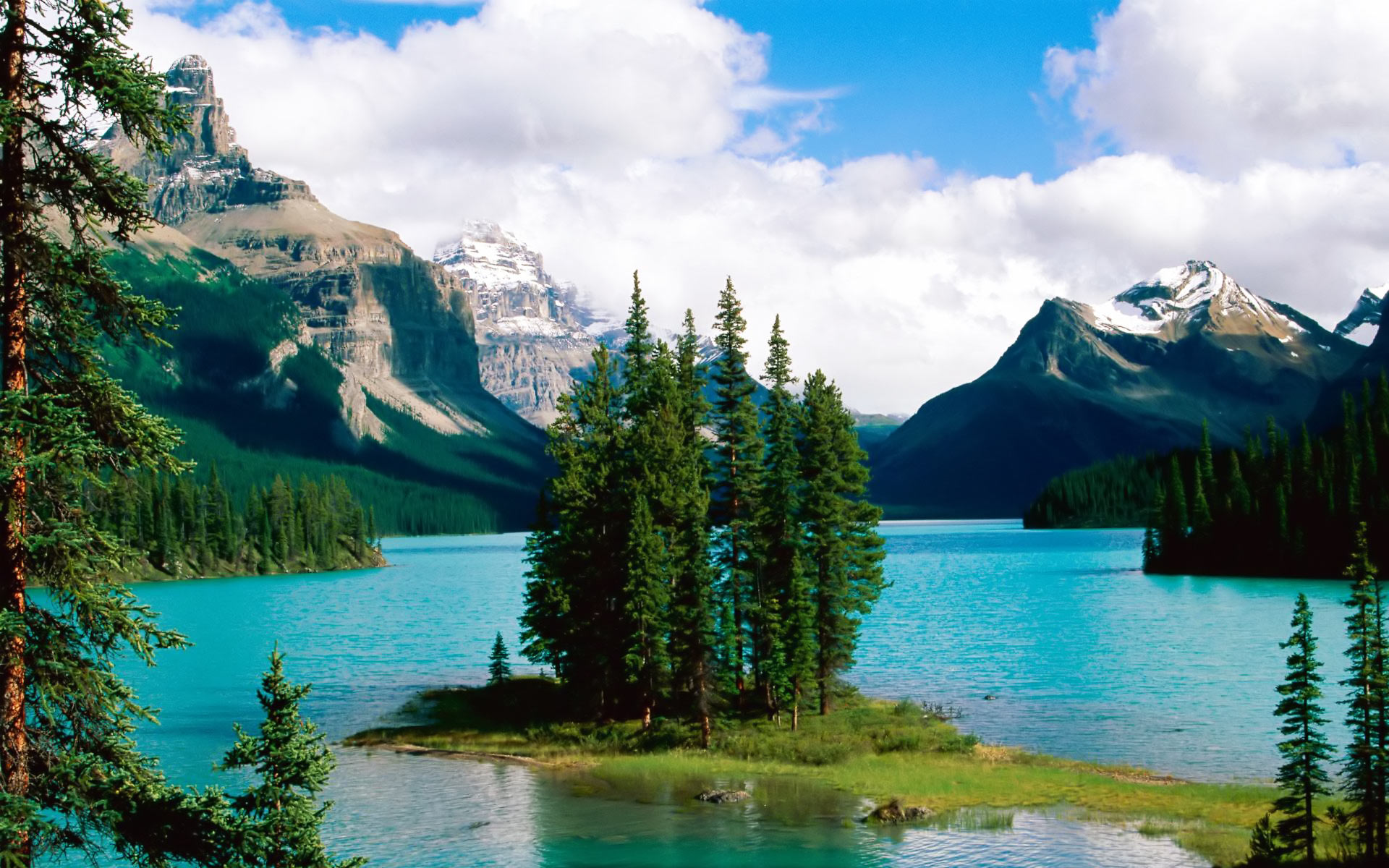 Landscape River Mountains Wallpapers Images And Backgrounds - Jasper National Park - HD Wallpaper 
