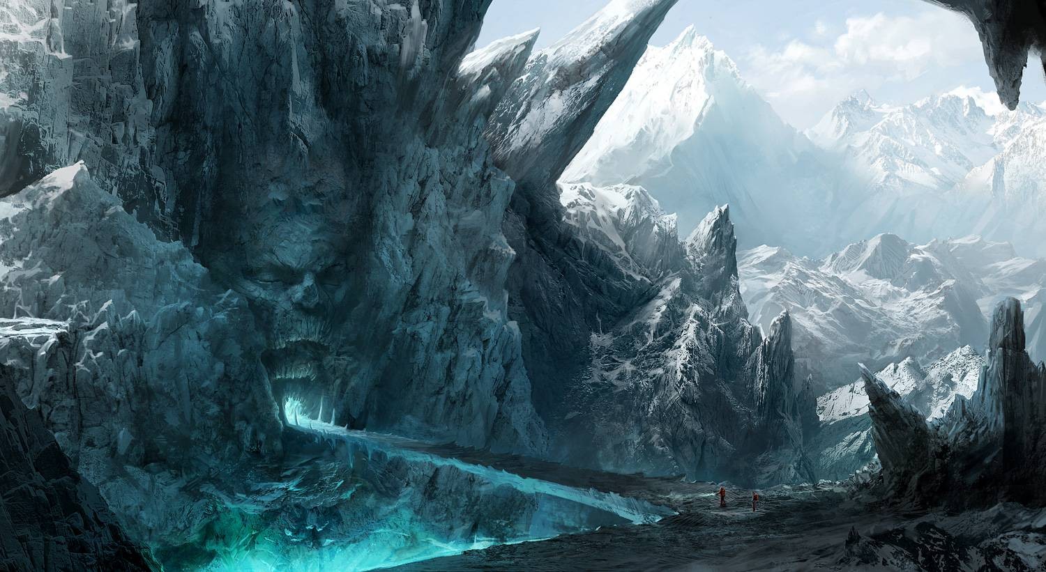 Fantasy Art Mountain Pass - HD Wallpaper 