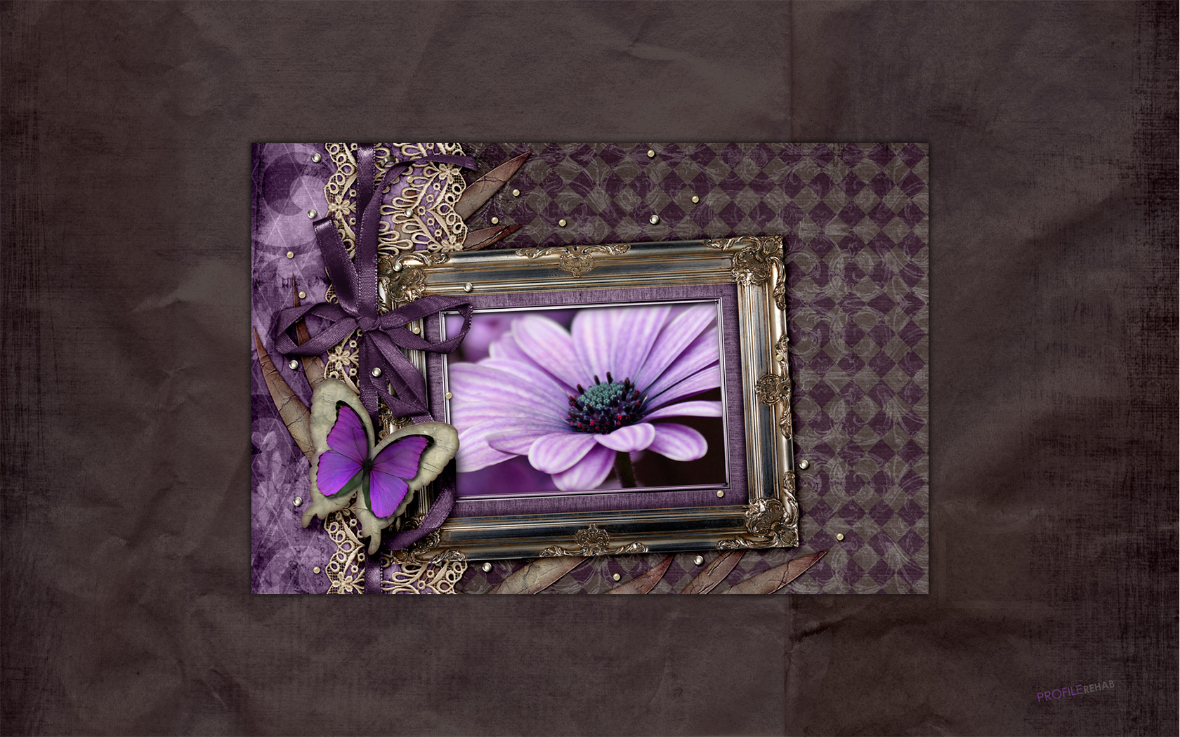 Purple Flower Desktop - HD Wallpaper 