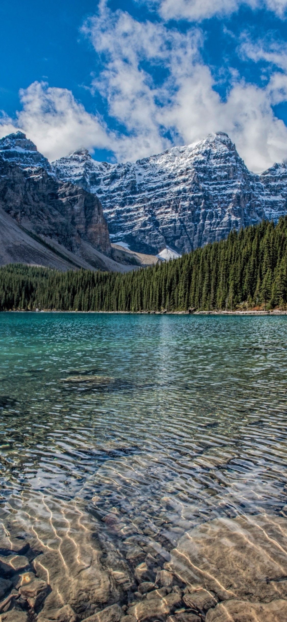 Clean Lake, Mountains Range, Trees, Nature, Wallpaper - Moraine Lake - HD Wallpaper 