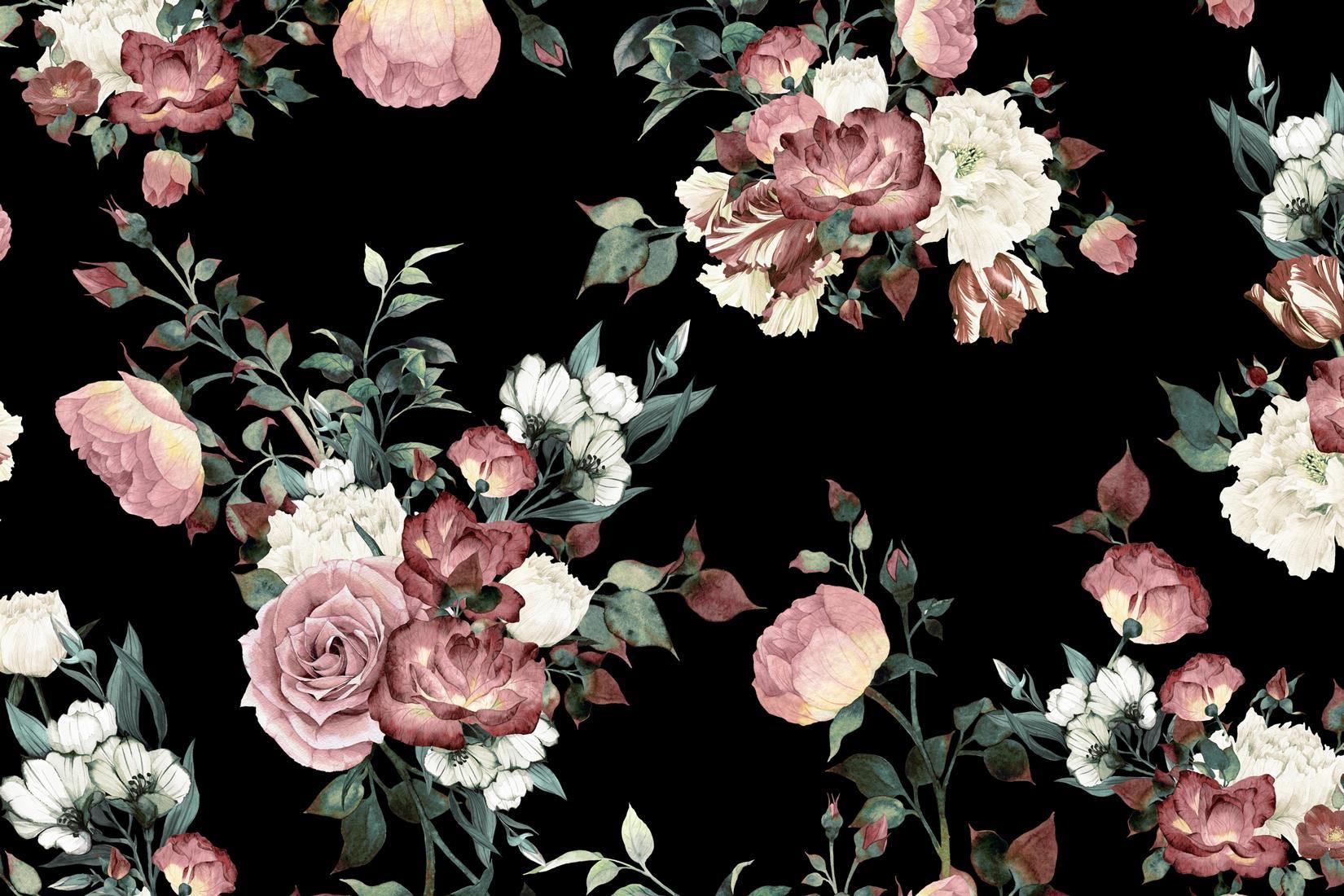 High Resolution Vintage Flower Wallpaper  Kuoupsi