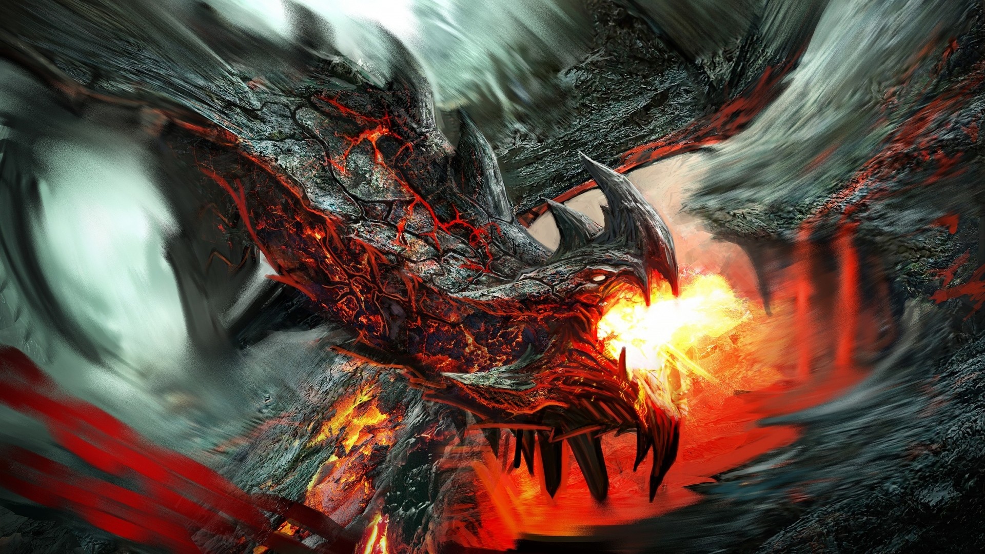 Preview Wallpaper Dragon, Fire Breathing, Flame, Art - Hd Dragon - HD Wallpaper 