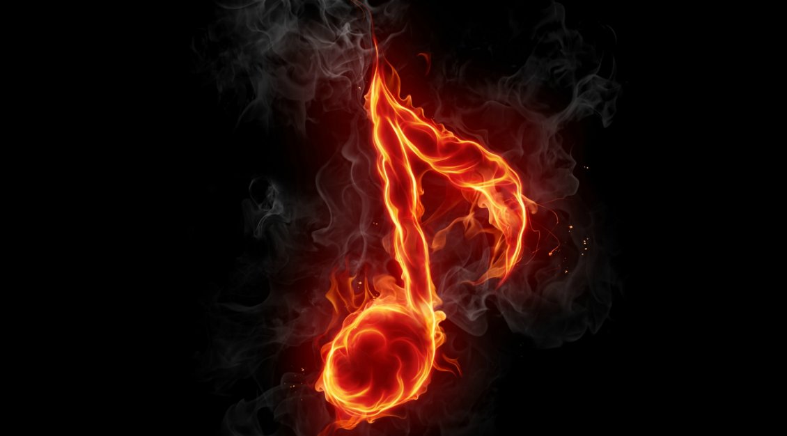 Download Wallpaper A Musical Note In Flames On The - Cool Music Note - HD Wallpaper 