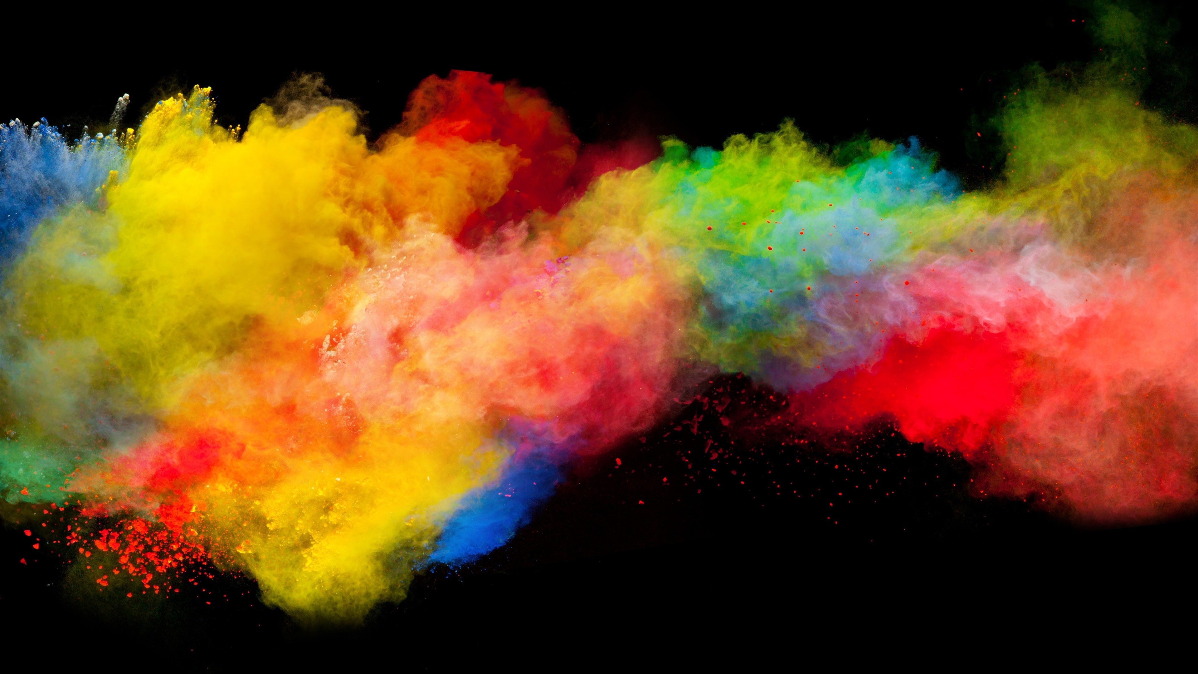 Wallpaper Colorful Smoke, Rainbow Colors, Black Background - Explosion Of Colour - HD Wallpaper 