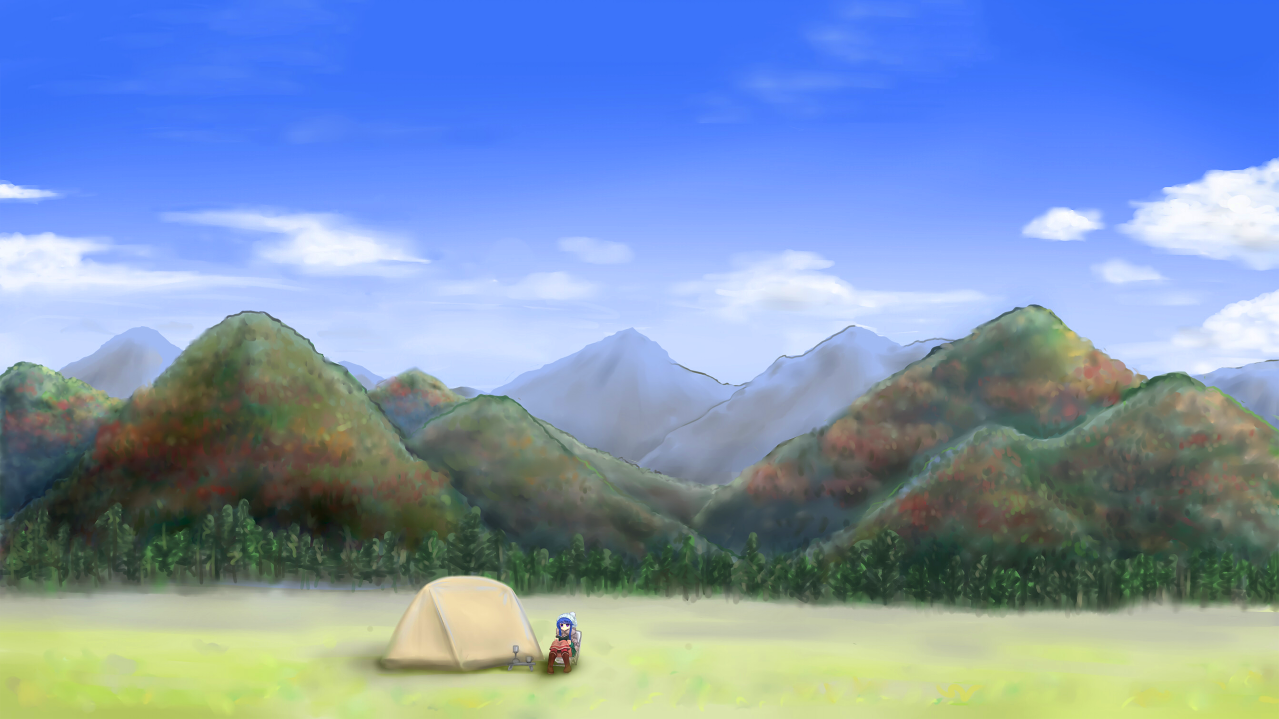 Laid Back Camp Background - HD Wallpaper 