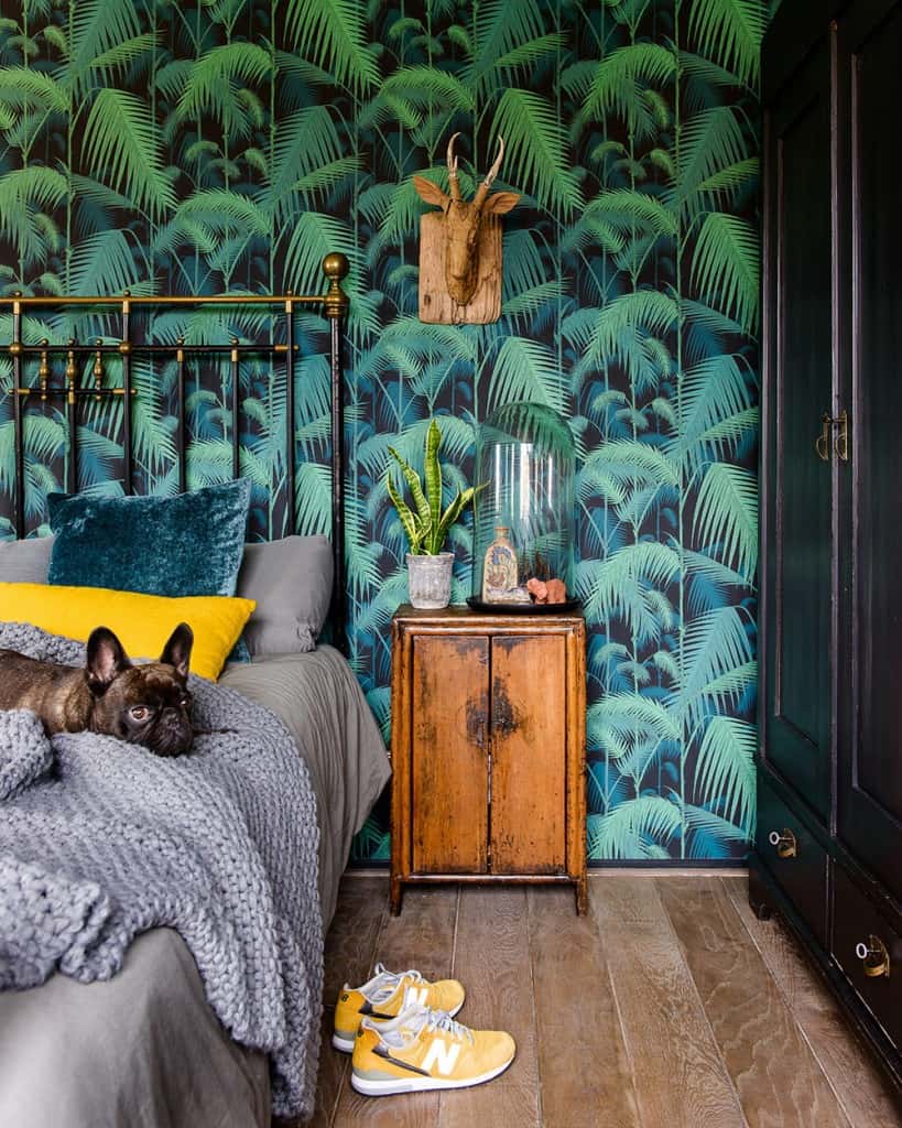 Palm Leaf Wallpaper By Cole & Sons Wallpapers - Dark Leaf Wallpaper Room - HD Wallpaper 