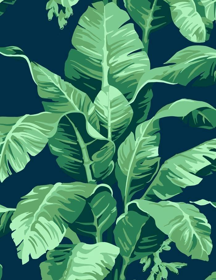 Palm Leaf Wallpaper Palm Wallpaper Indigo Pink And - Nathan Turner Pacifico Palm - HD Wallpaper 