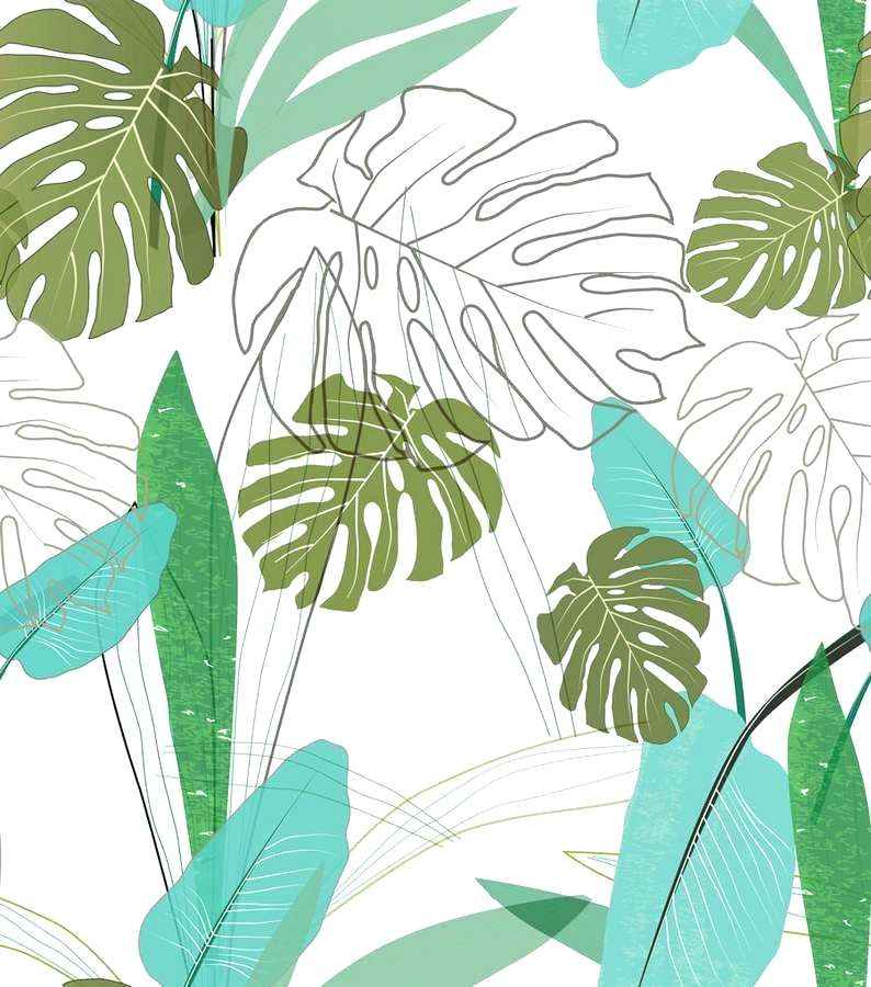 Palm Leaf Wallpaper Palms Leaves Wallpaper Mural Turquoise - Palm Tree - HD Wallpaper 