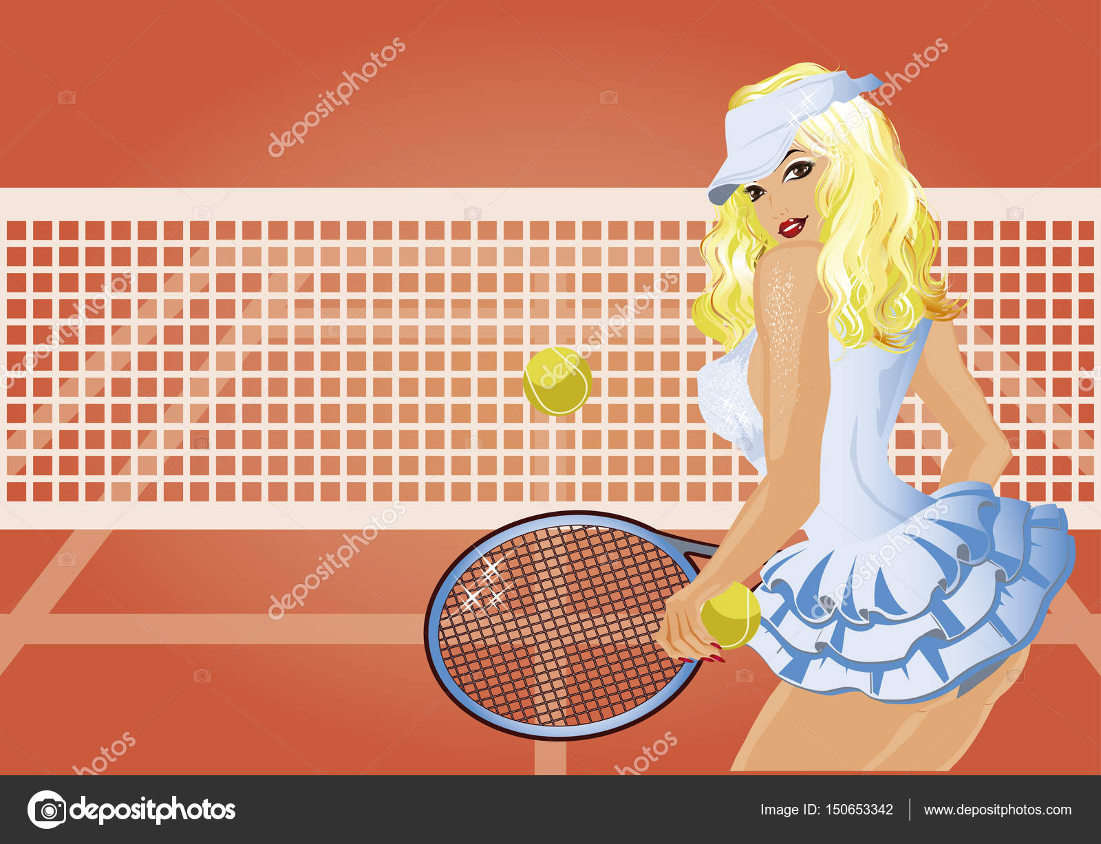Jugador De Tenis Con Gorra Dibujo - HD Wallpaper 