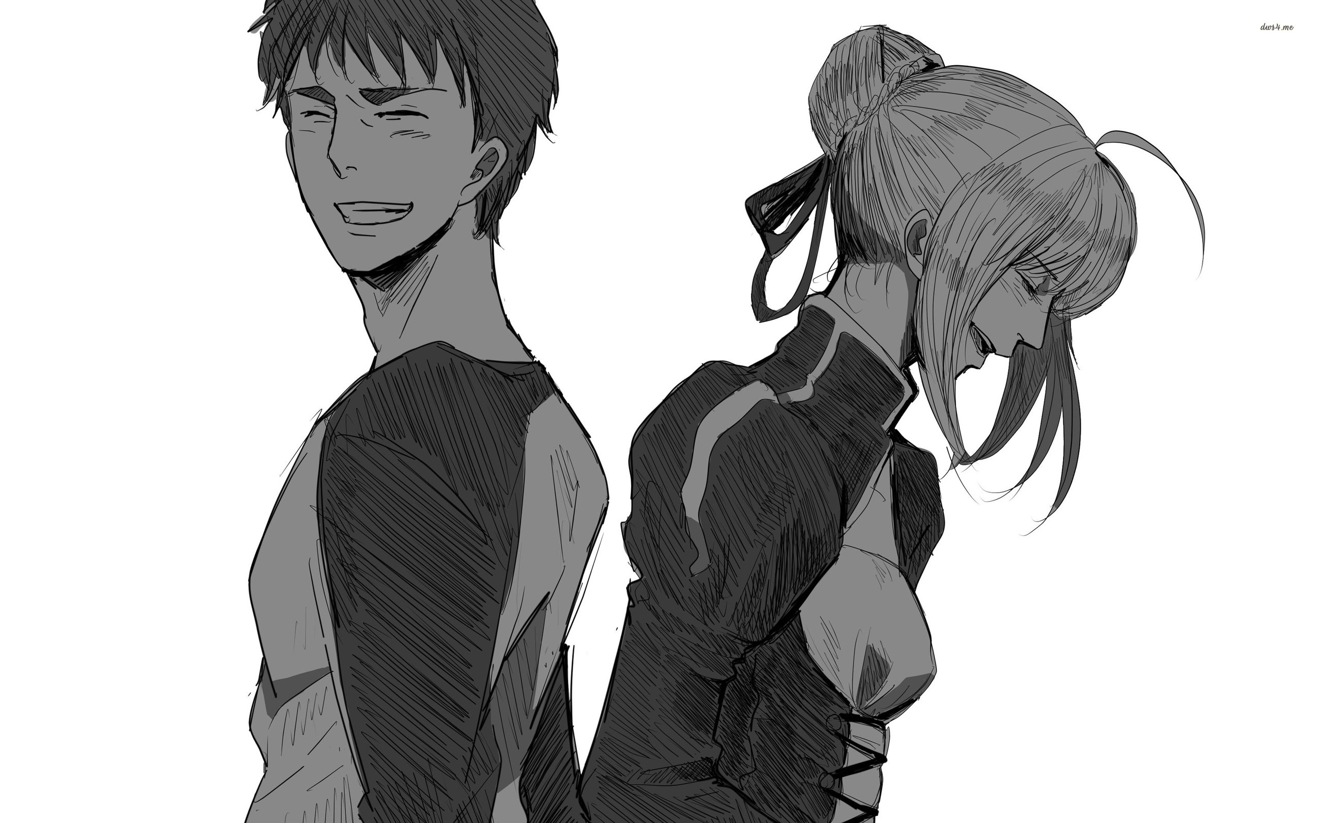 Fate Shirou And Saber - HD Wallpaper 