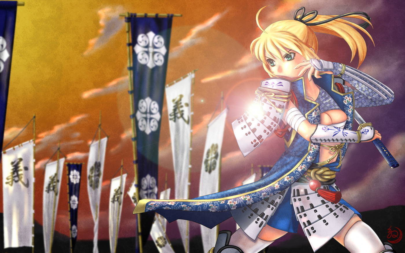 Akatsuki Yuna Armor Cleavage Fate/stay Night Saber - Fate Stay Night Warhammer 40k - HD Wallpaper 