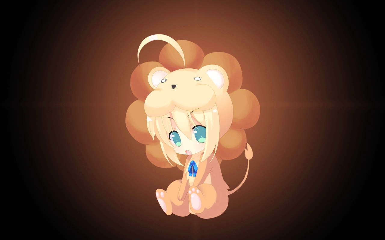 Chibi Fate Stay Night Saber - Cute Fate Saber Lion - HD Wallpaper 