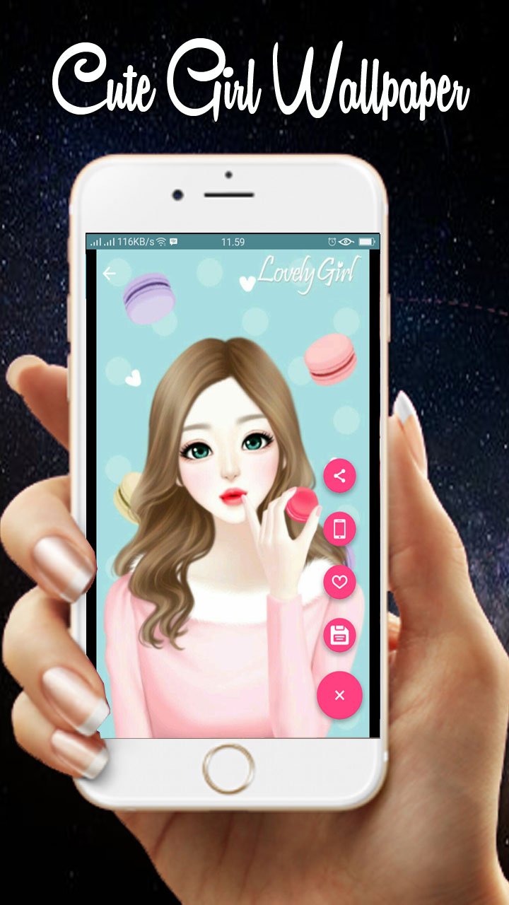 Lovely Wallpaper Cute Girl Cartoon - HD Wallpaper 