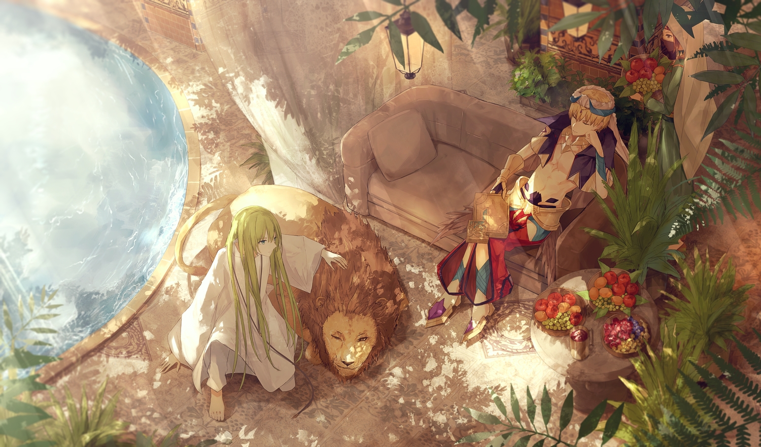 Aliasing Animal Apple Barefoot Couch Enkidu Fate/grand - Fate Enkidu - HD Wallpaper 