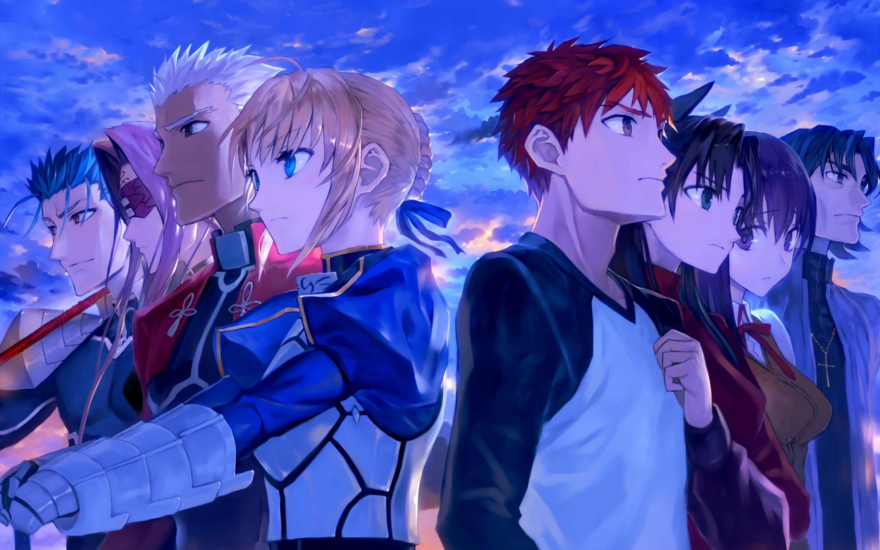 Archer, Lancer, Rider, Kirei Kotomine, Rin Tohsaka, - Fate Stay Night Lancer Y Rin - HD Wallpaper 