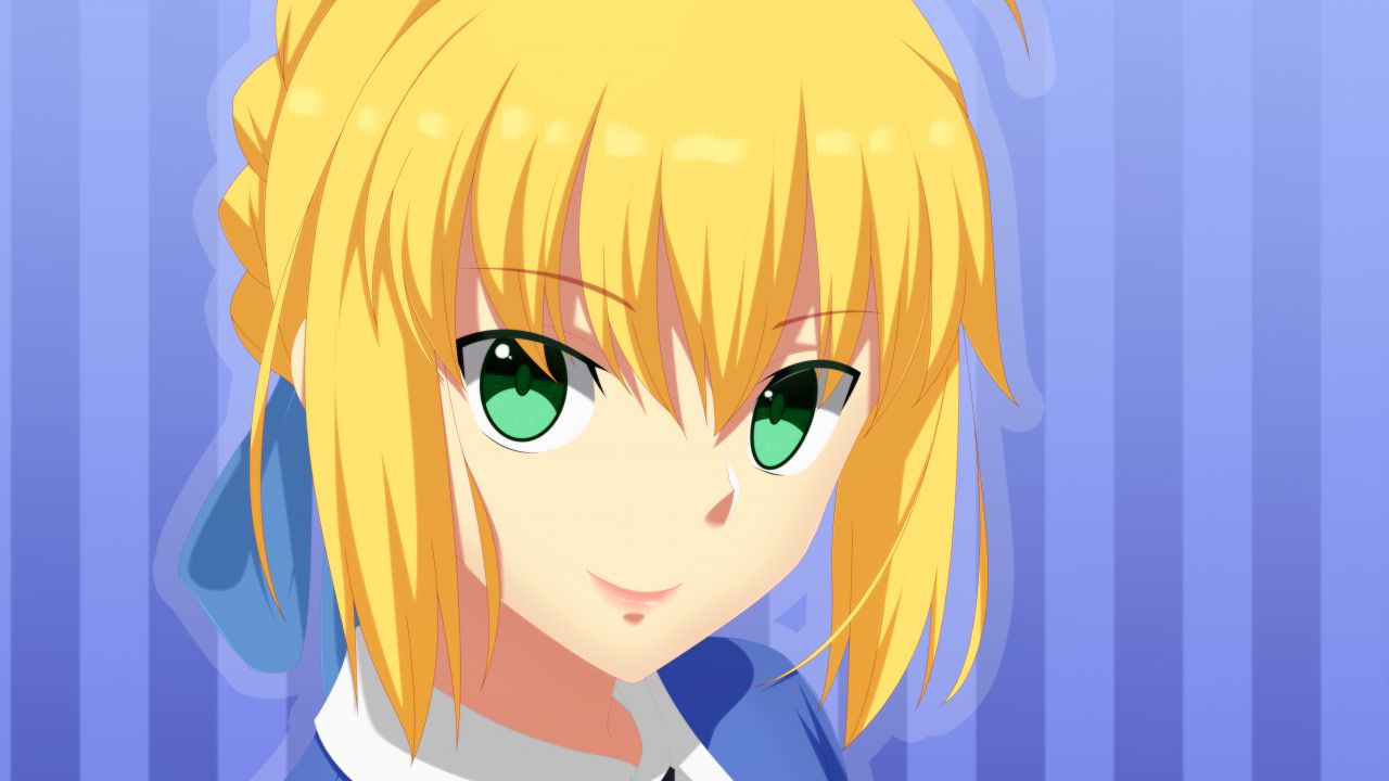 Anime With Yellow Hair Girl - HD Wallpaper 