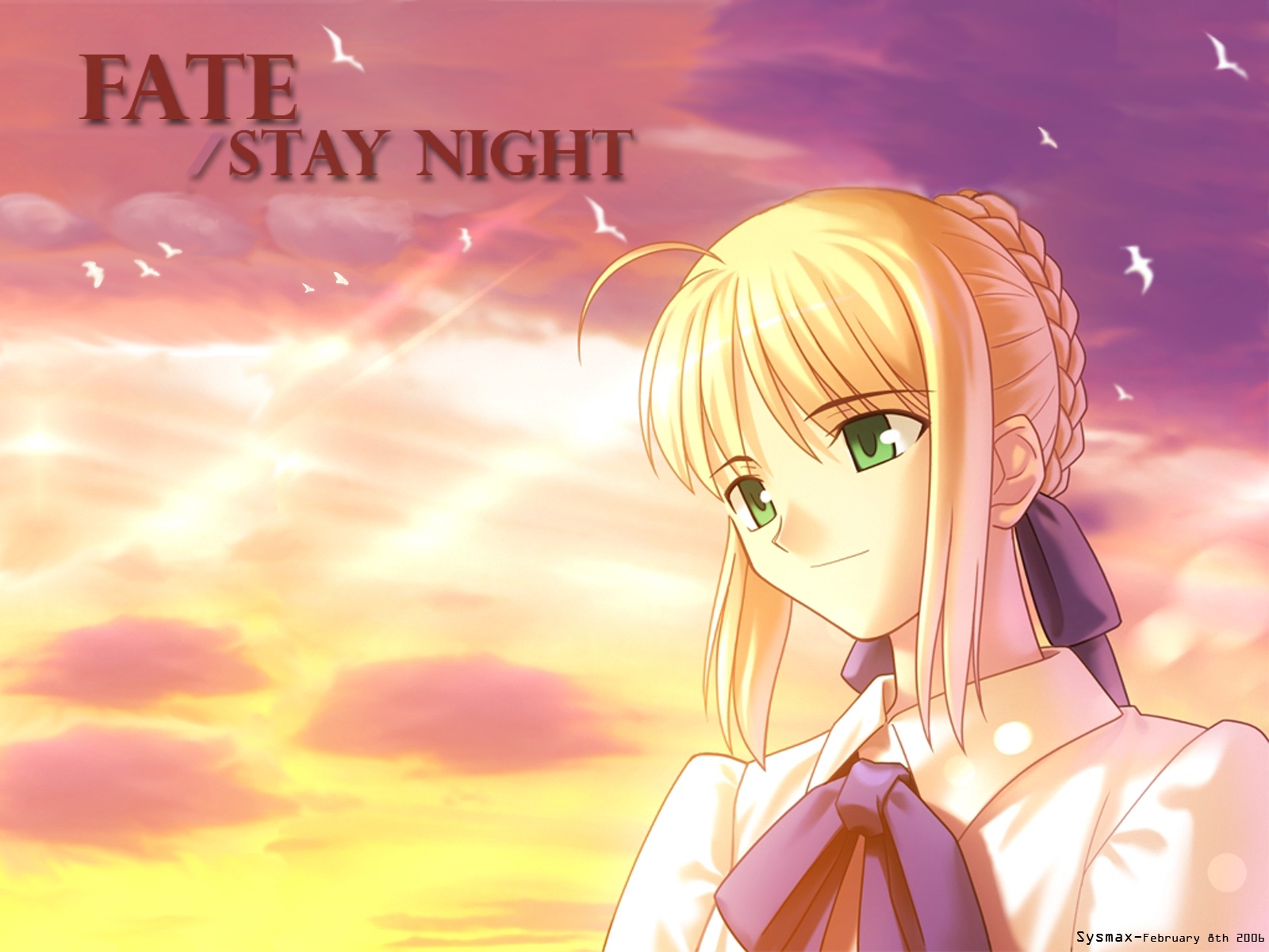 Wallpaper Fate Stay Night, Saber, Girl, Sky, Sunset - Saber Fate Stay Night Wallpaper Hd - HD Wallpaper 