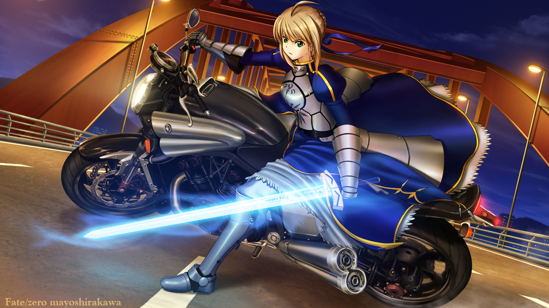Anime Character Riding Motorcycle - HD Wallpaper 
