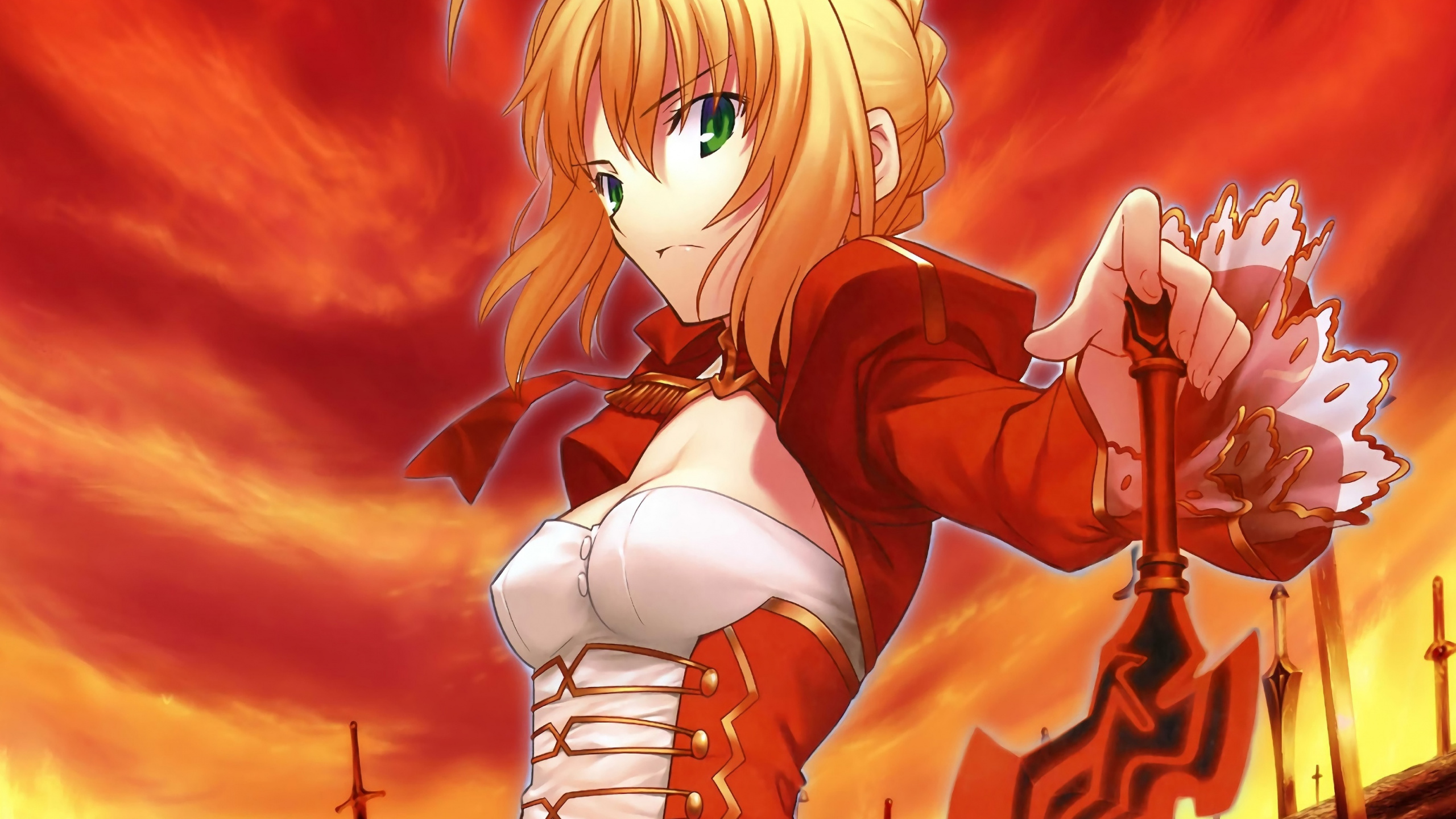 Anime Girl, Fate Series, Saber, Fate/extra Last Encore, - Fate Extra Last Encore - HD Wallpaper 