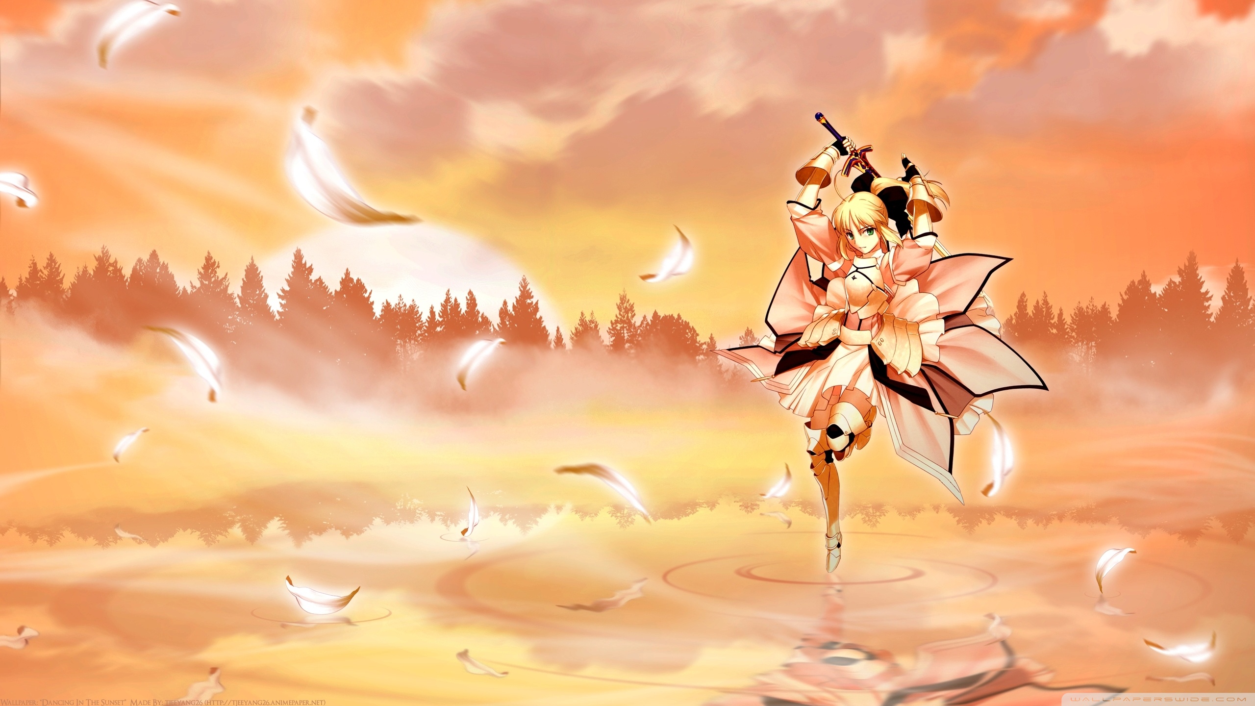 Saber Lily On Water - HD Wallpaper 