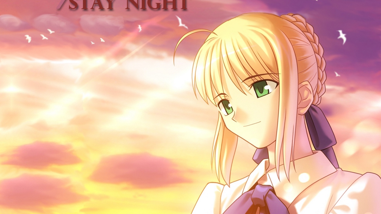 Wallpaper Fate Stay Night, Saber, Girl, Sky, Sunset - Saber Fate Stay Night Wallpaper Hd - HD Wallpaper 