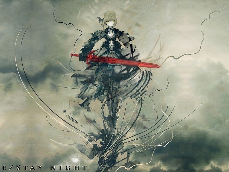 Fate Stay Night Anime Wallpaper - Fate Saber Alter Huke - HD Wallpaper 