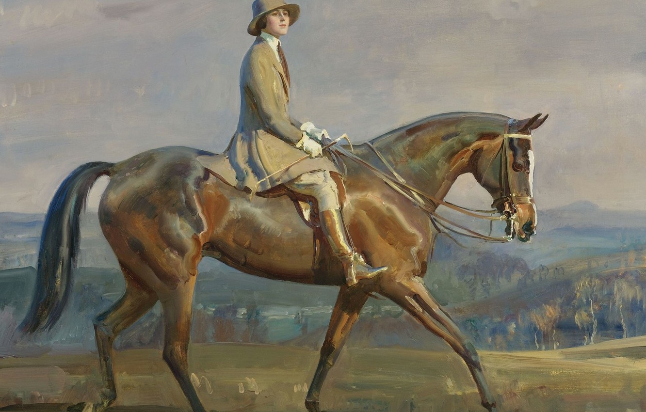 Photo Wallpaper Girl, Horse, Picture, Alfred James - Alfred James Munnings - HD Wallpaper 