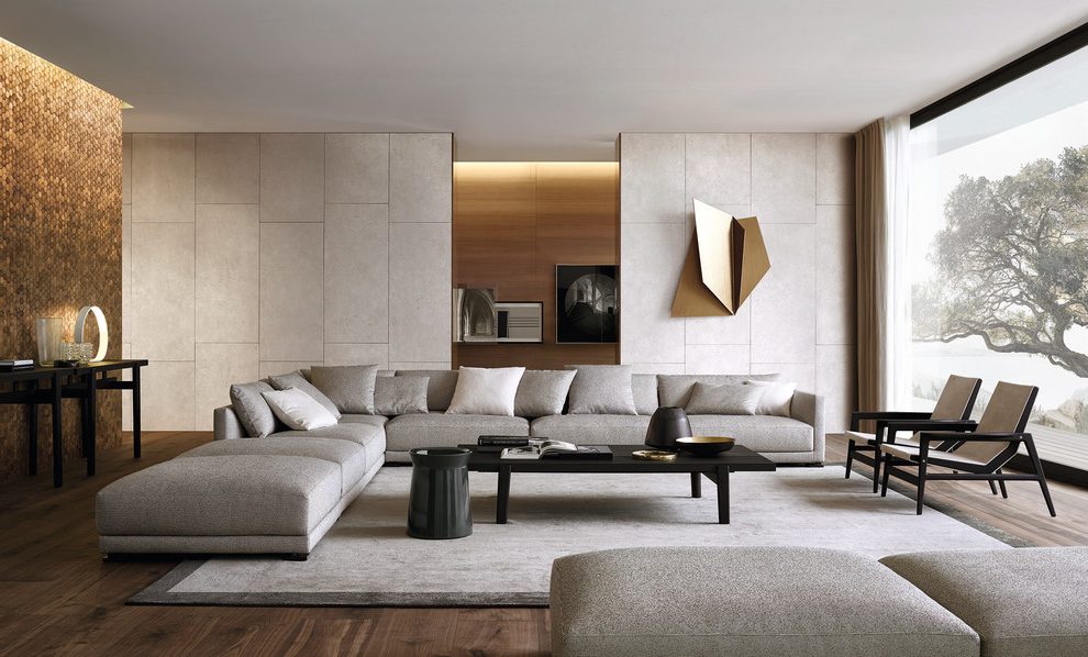 New York Donghia Nyc Showroom With Medium Tone Wood - Lacivert Bej Koltuk Takımı - HD Wallpaper 