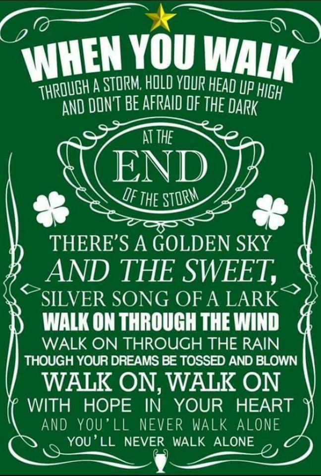 You Ll Never Walk Alone Lyrics Celtic - HD Wallpaper 
