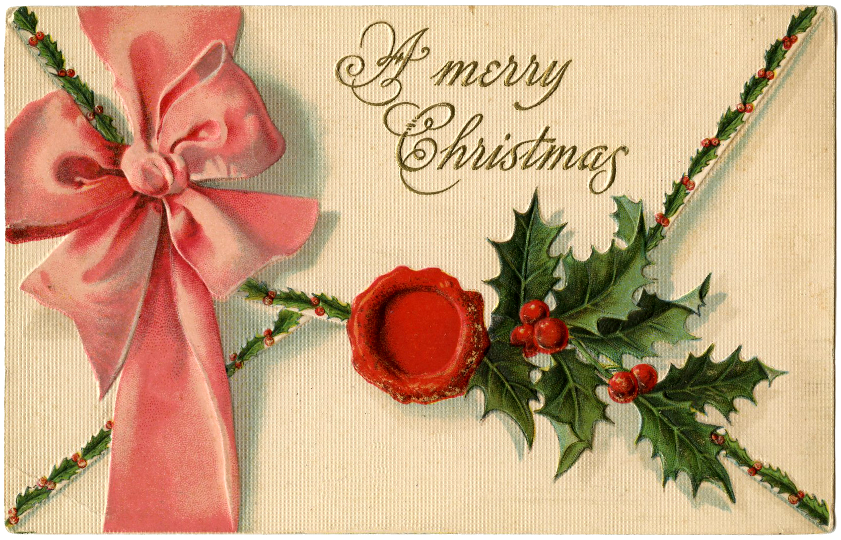 Christmas Letter Envelope Vintage Image - Christmas Envelope Printable For Girls - HD Wallpaper 