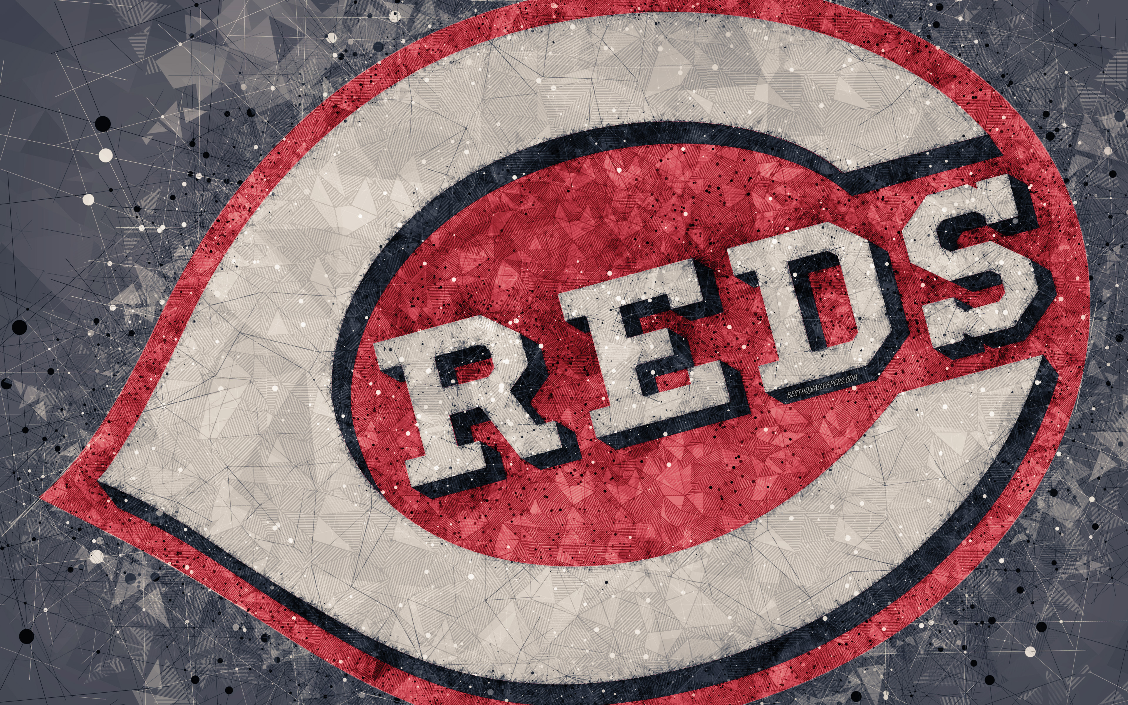 Cincinnati Reds, 4k, American Baseball Club, Geometric - Cincinnati Reds - HD Wallpaper 